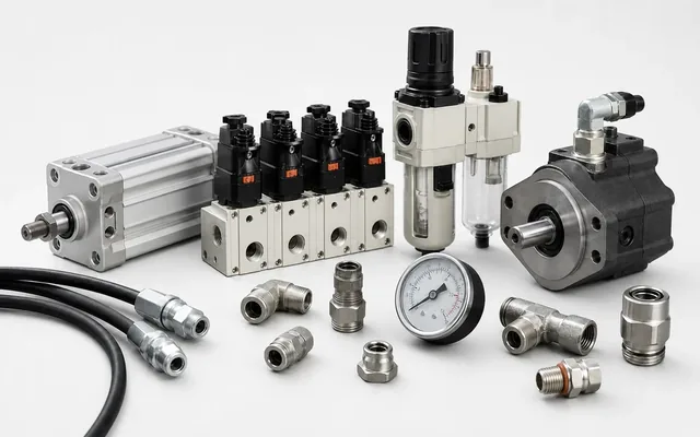 Pneumatic and vacuum components by product family.