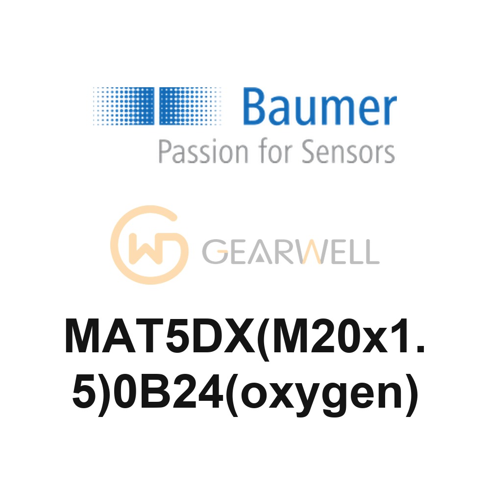 BAUMER MAT5DX(M20x1.5)0B24(oxygen) MAT Pressure Gauge, 100 mm