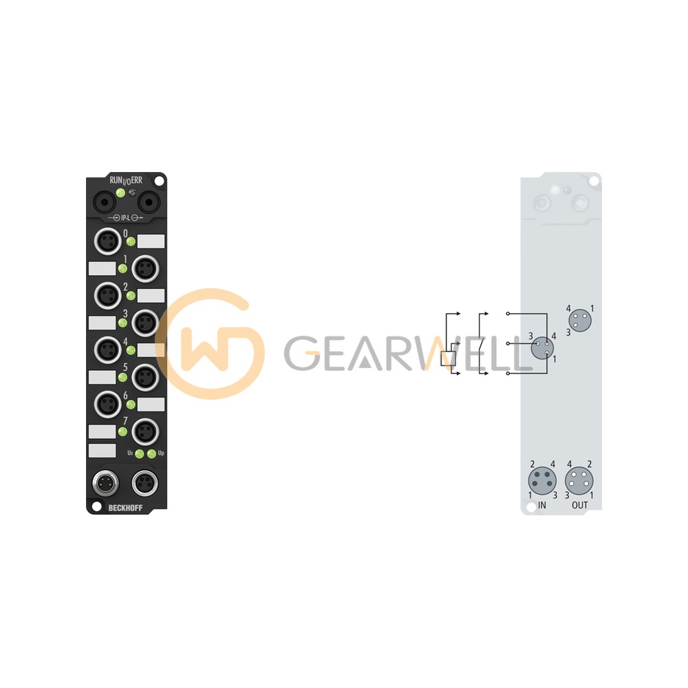 BECKHOFF IE1001 Extension Box, 8-channel digital input, 24 V DC, 3 ms, M8