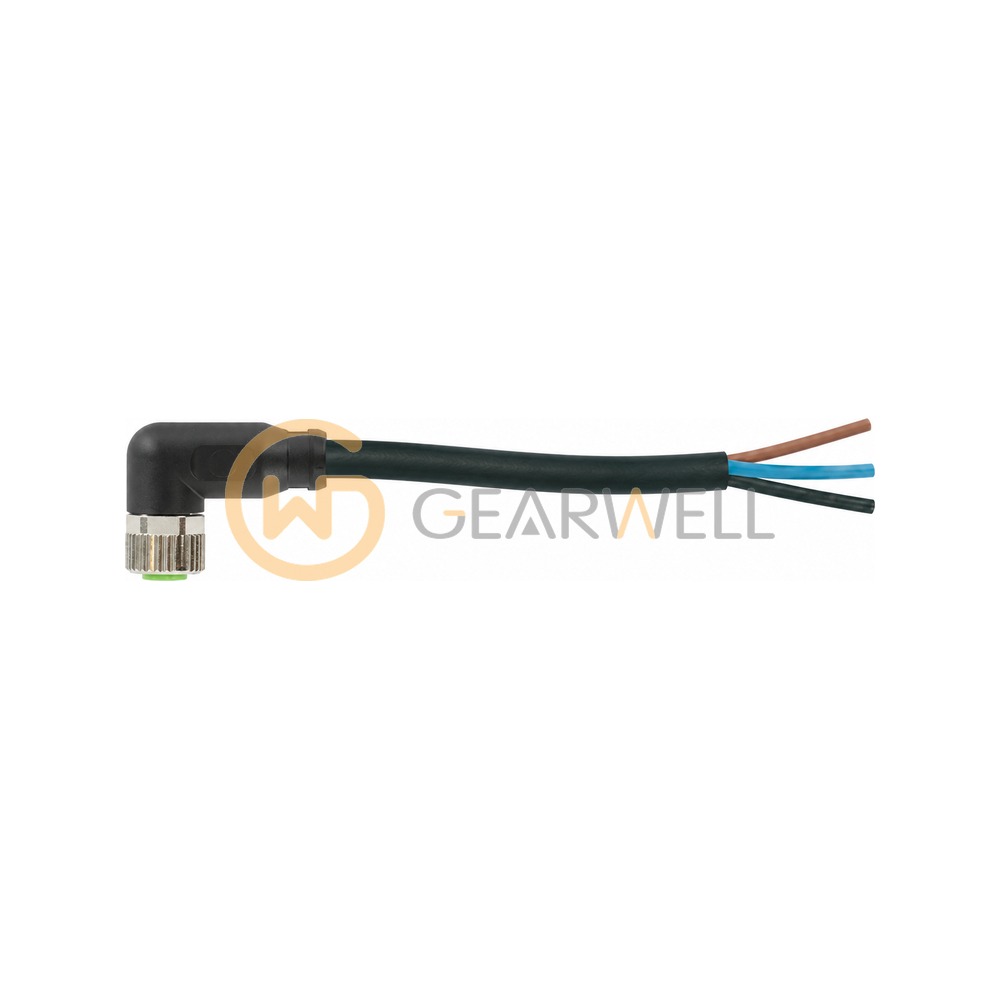Murrelektronik 7000-08081-6100200 M8 female 90° A-cod. with cable PVC 3x0.25 bk UL/CSA 2m