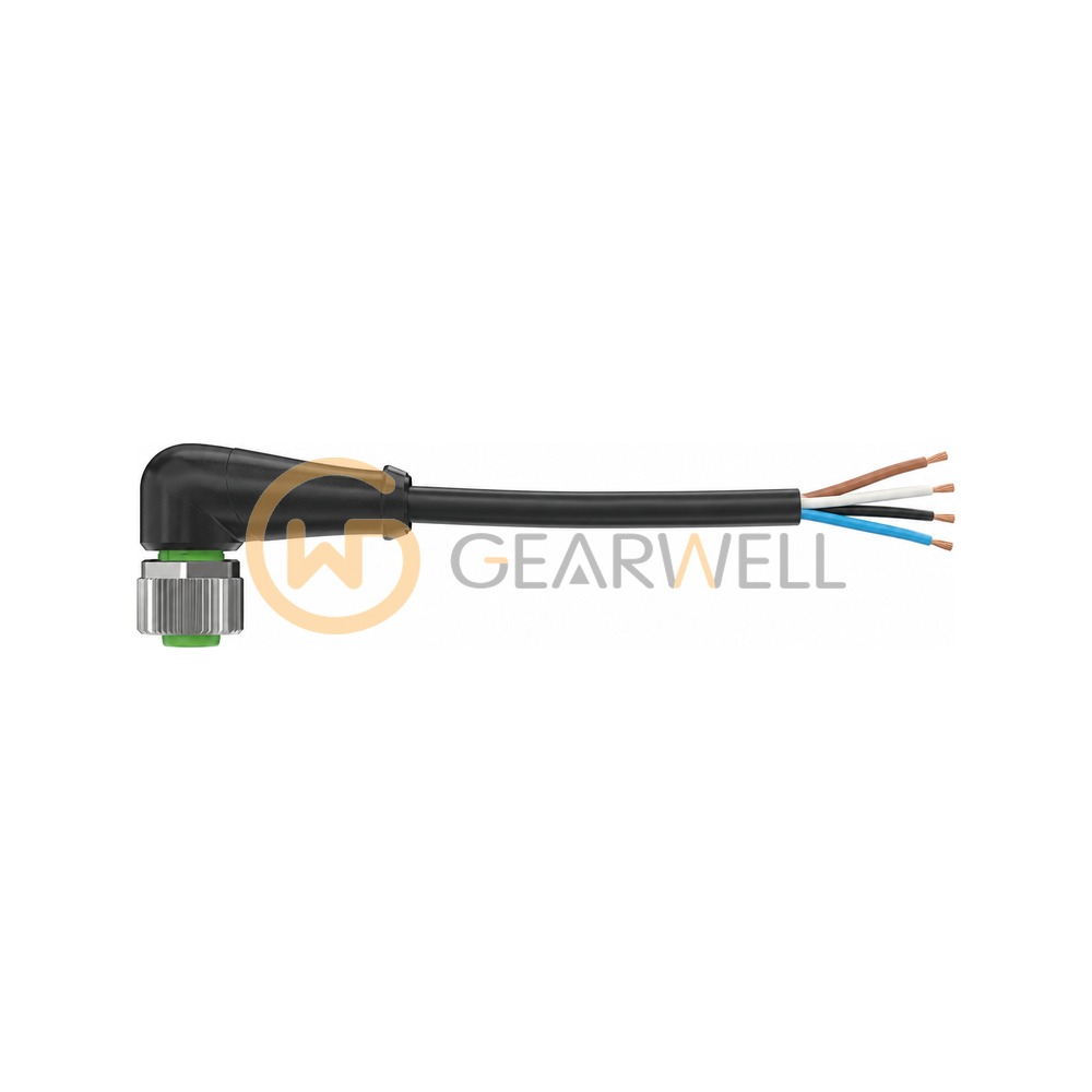 Murrelektronik 7000-12341-6140200 M12 female 90° A-cod. with cable PVC 4x0.34 bk UL/CSA 2m