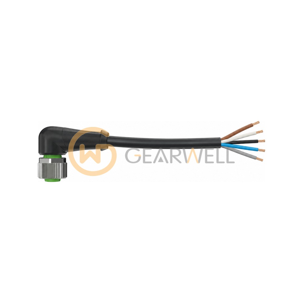 Murrelektronik 7000-12361-7320500 M12 female 90° A-cod. with cable PUR 5x0.34 bk UL/CSA+drag ch. 5m