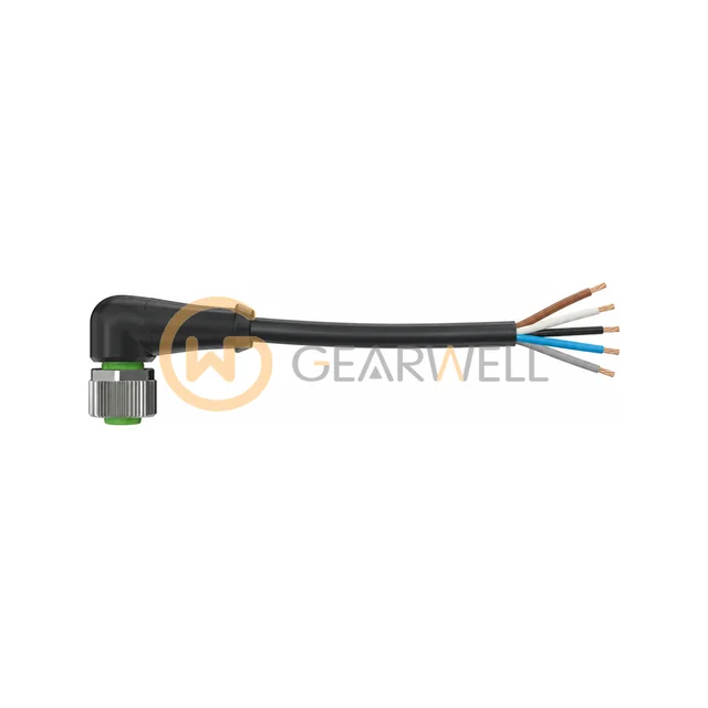 Murrelektronik 7000-12361-7320500 M12 female 90° A-cod. with cable PUR 5x0.34 bk UL/CSA+drag ch. 5m