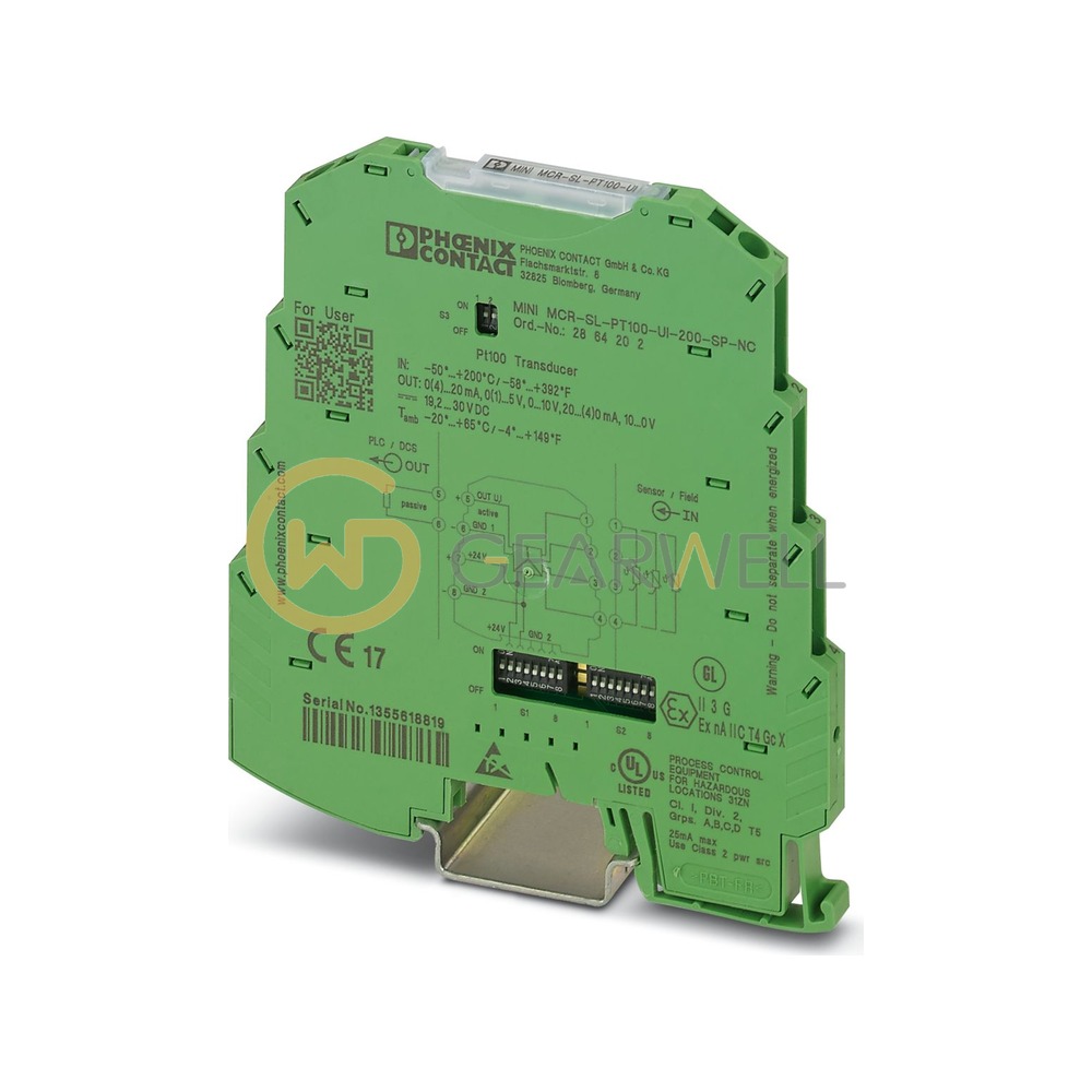 Phoenix Contact 2864202 MINI MCR-SL-PT100-UI-200-SP-NC Transducer