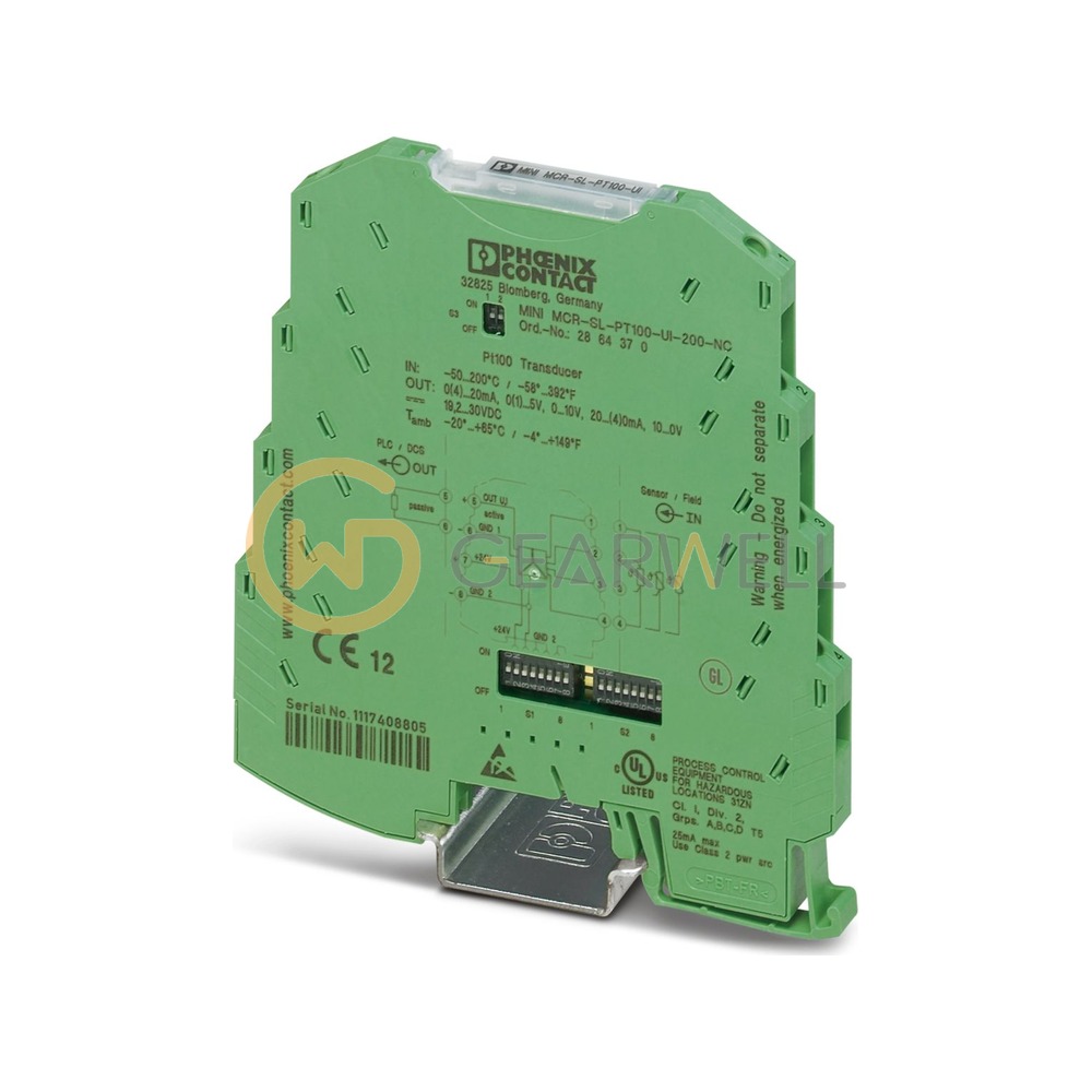 Phoenix Contact 2864370 MINI MCR-SL-PT100-UI-200-NC Transducer