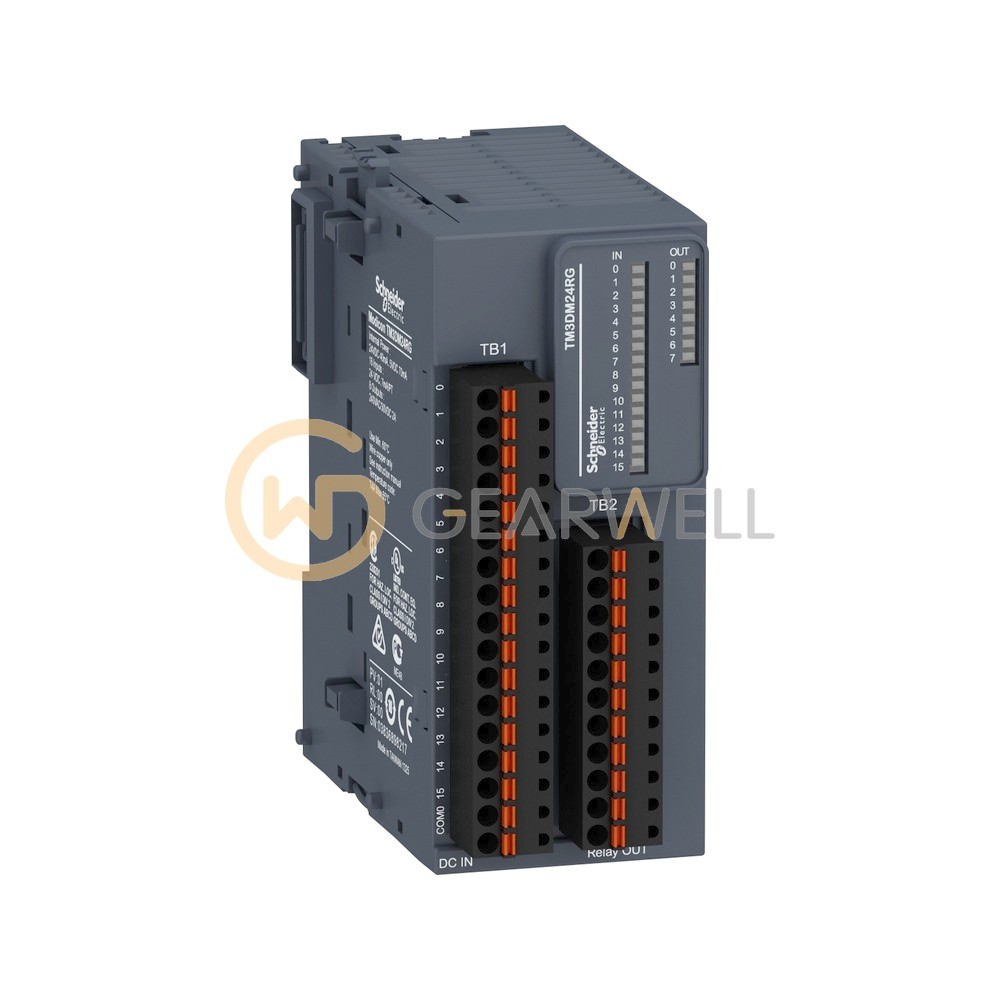 Schneider Electric TM3DM24RG Discrete I/O expansion module (relay outputs, spring terminals)