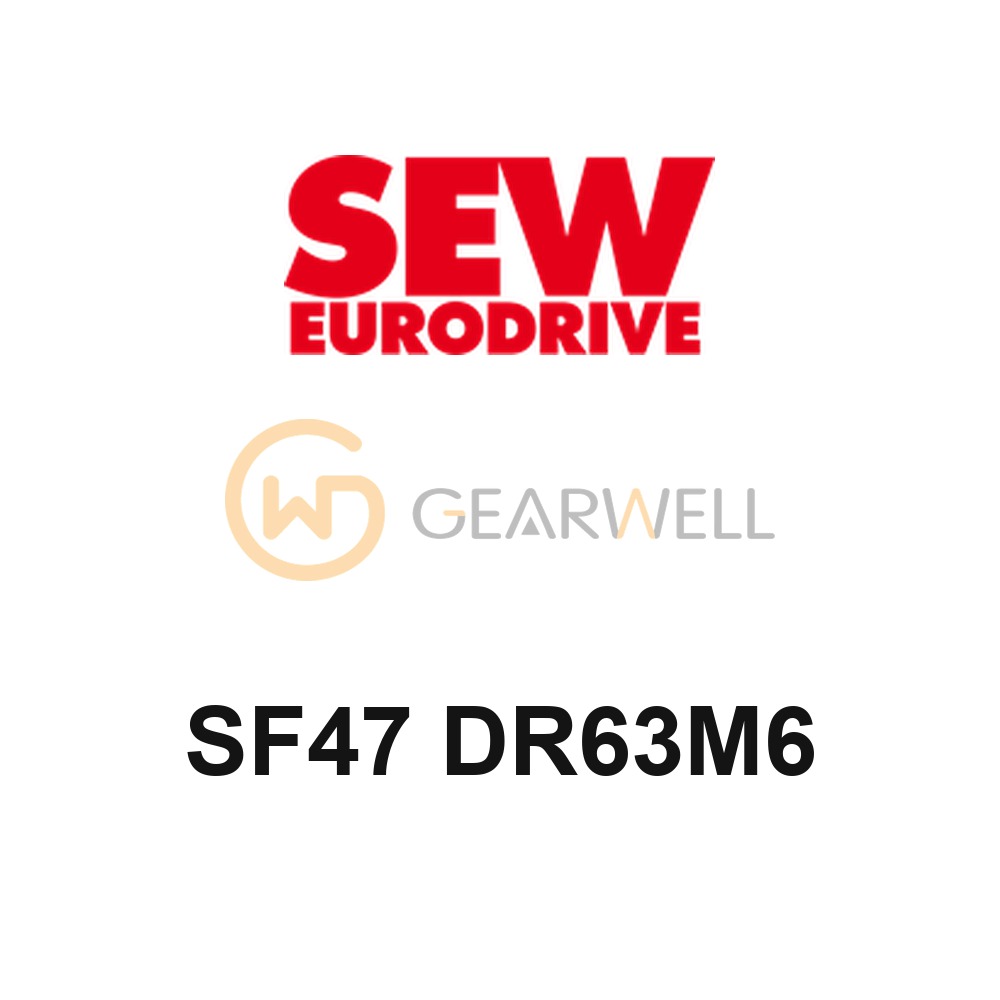 SEW-EURODRIVE SF47 DR63M6 Helical-Worm Gearmotor, B5 Flange, 0.12 kW
