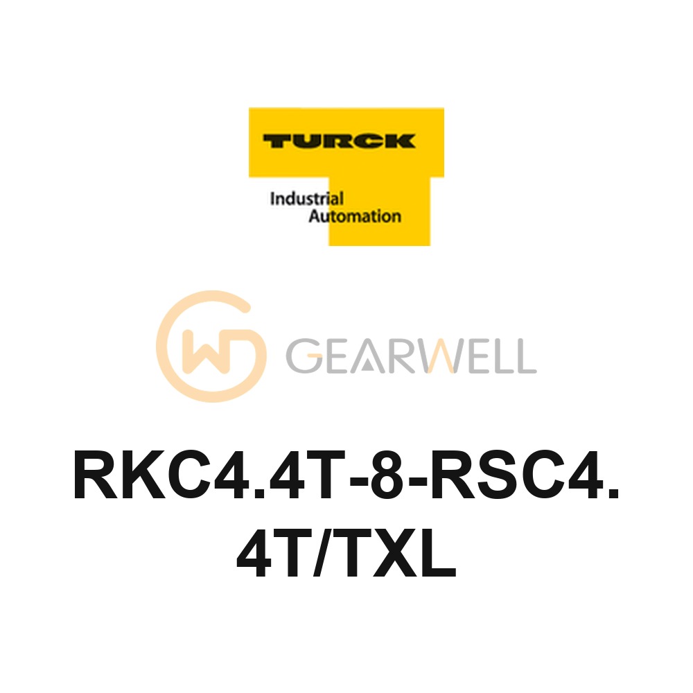 TURCK RKC4.4T-8-RSC4.4T/TXL M12 Extension Cable, 8 m