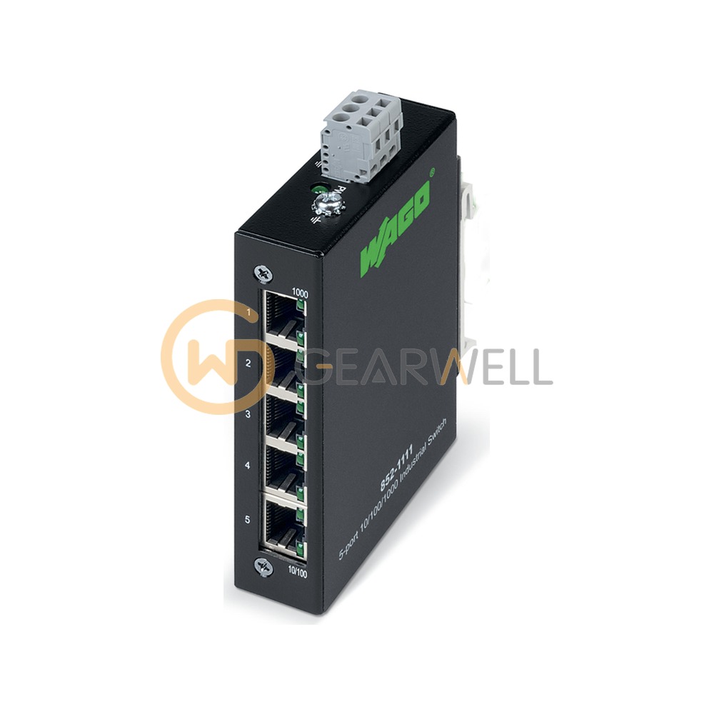 WAGO 852-1111 Industrial-ECO-Switch 5-Port Gigabit Ethernet Switch