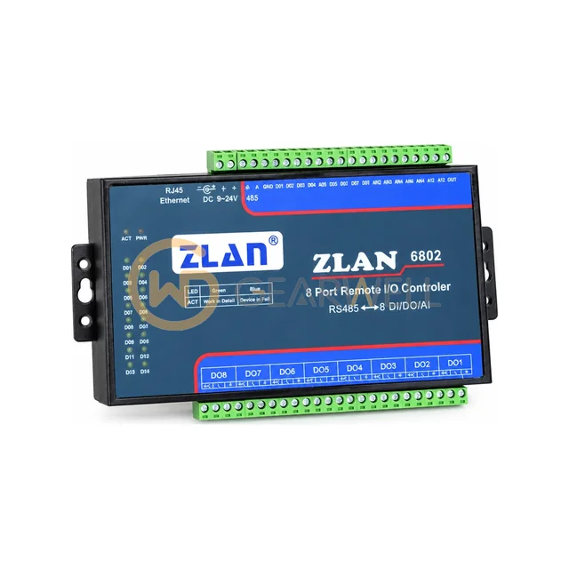 ZLAN ZLAN6802 8-Channel RS485 Remote I/O Controller