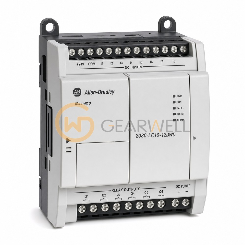 Allen-Bradley 2080-LC10-12DWD Micro810 12-Point Smart Relay PLC, 12 V DC