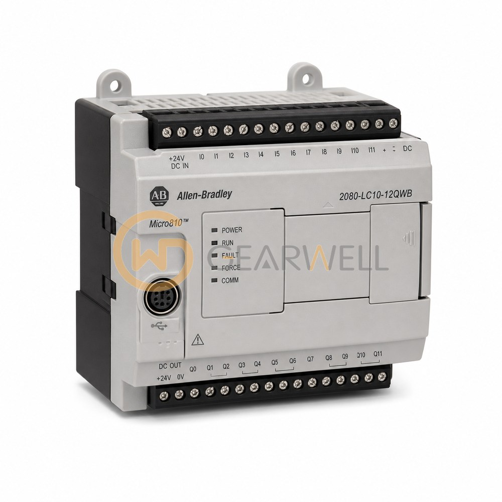 Allen-Bradley 2080-LC10-12QWB Micro810 12-Point Smart Relay PLC, 24 V DC