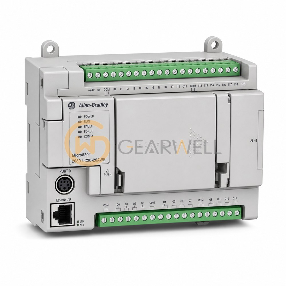 Allen-Bradley 2080-LC20-20AWB Micro820 20-Point Ethernet PLC, AC Inputs
