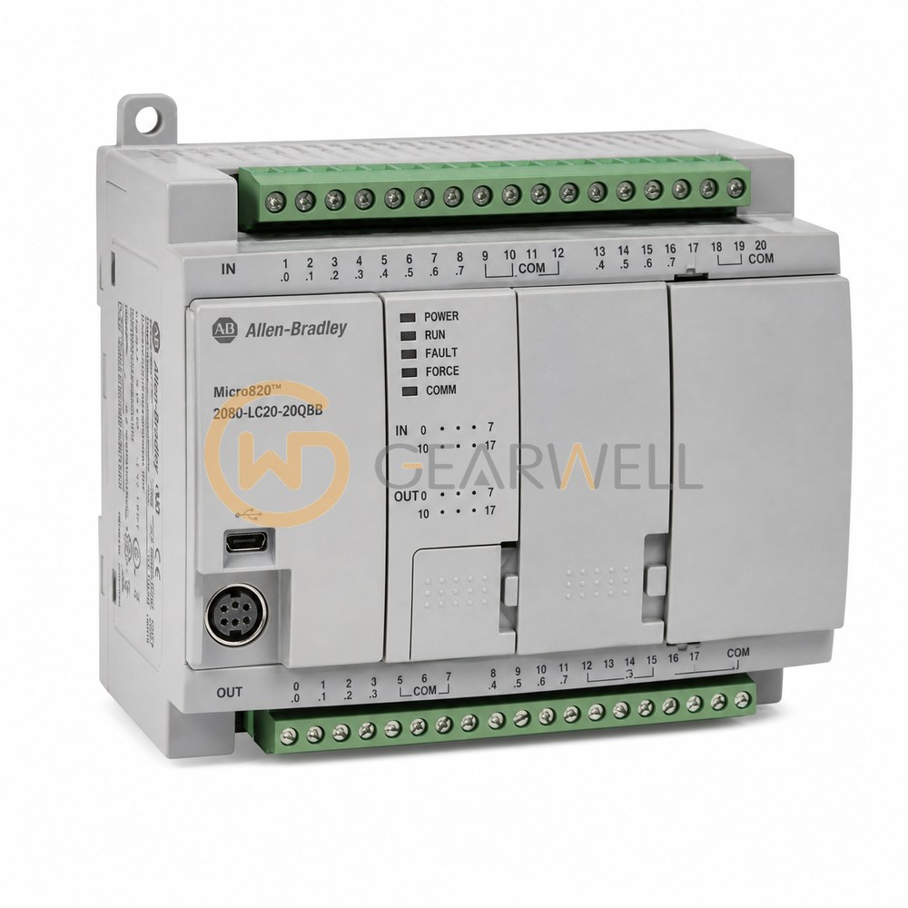 Allen-Bradley 2080-LC20-20QBB Micro820 20-Point Ethernet PLC, Transistor Outputs