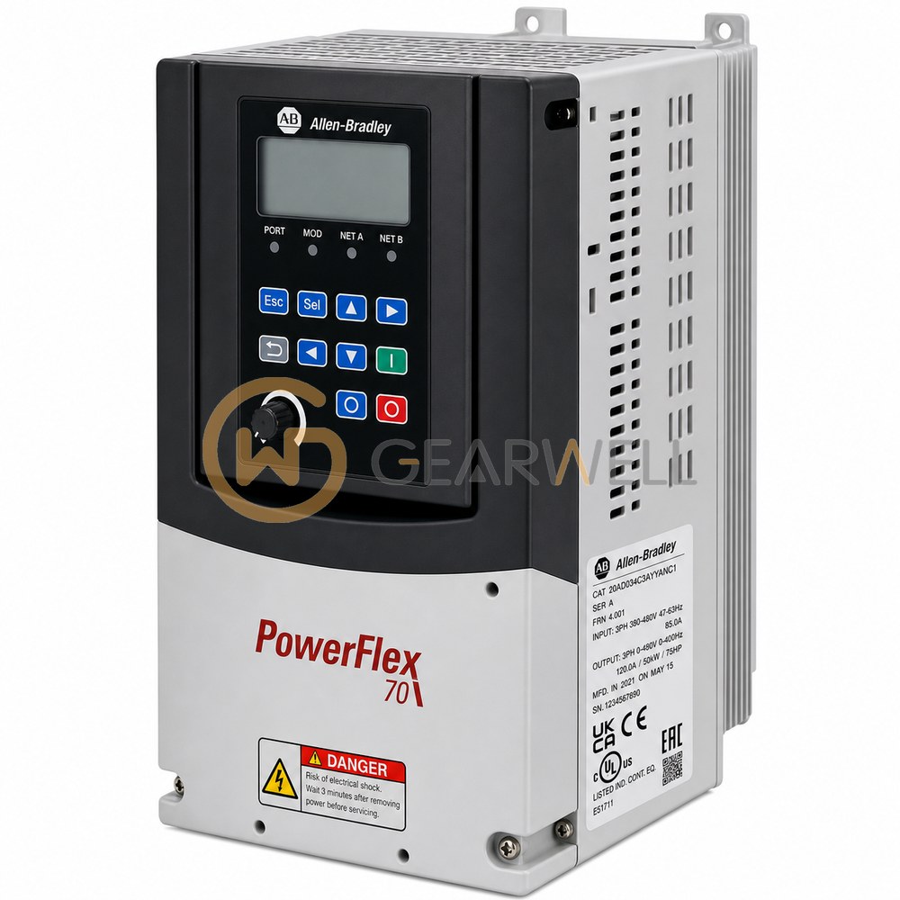 Allen-Bradley 20AD034C3AYYANC1 PowerFlex 70 480 V 25 hp AC Drive