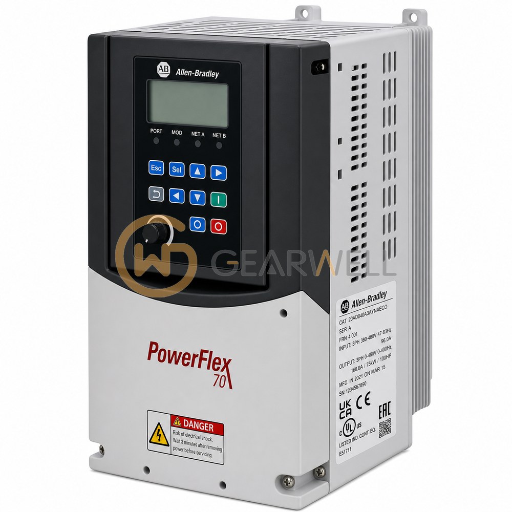 Allen-Bradley 20AD040A3AYNAEC0 PowerFlex 70 480 V 30 hp AC Drive