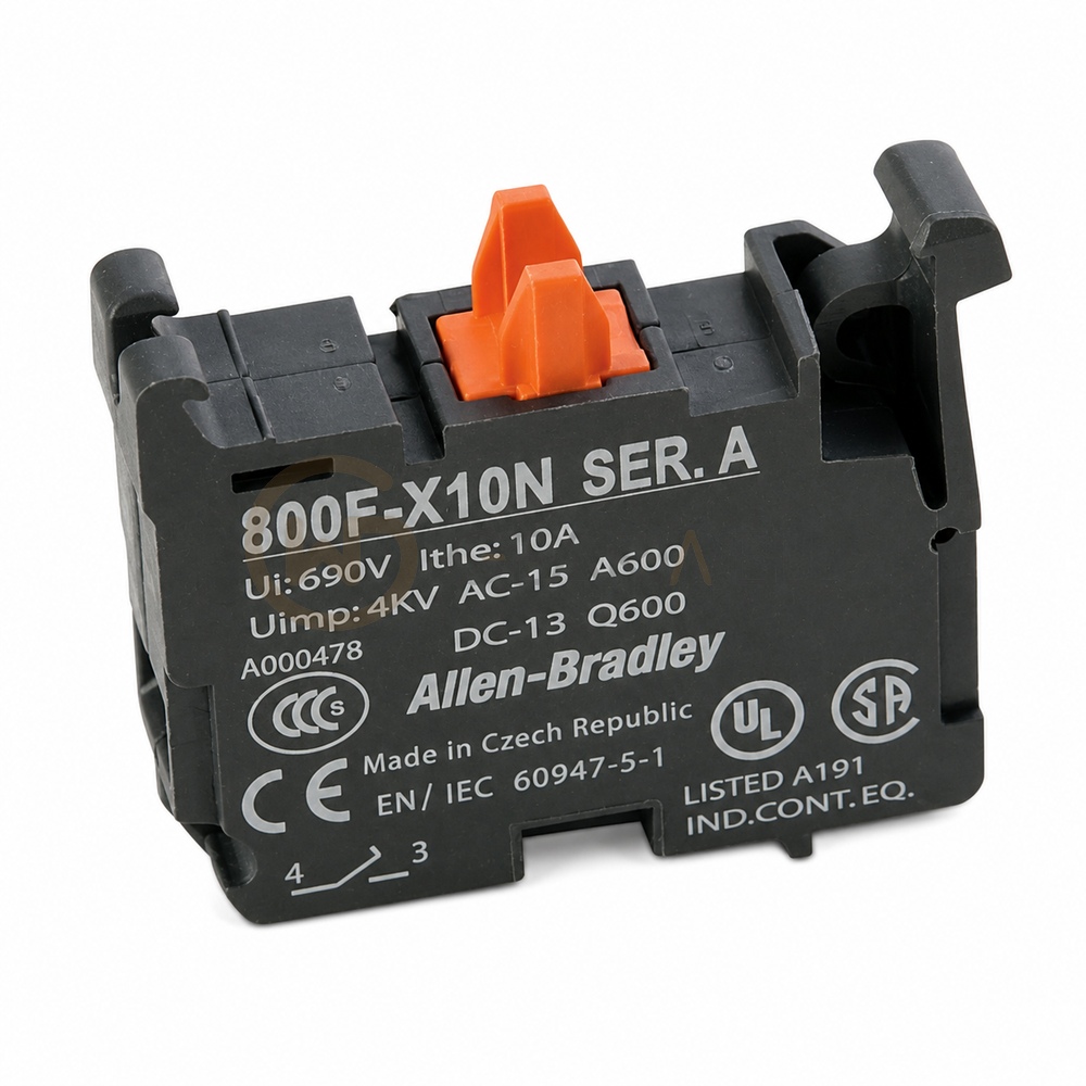 Allen-Bradley 800F-X10N Contact Block, Screw, 2 Speed Operator