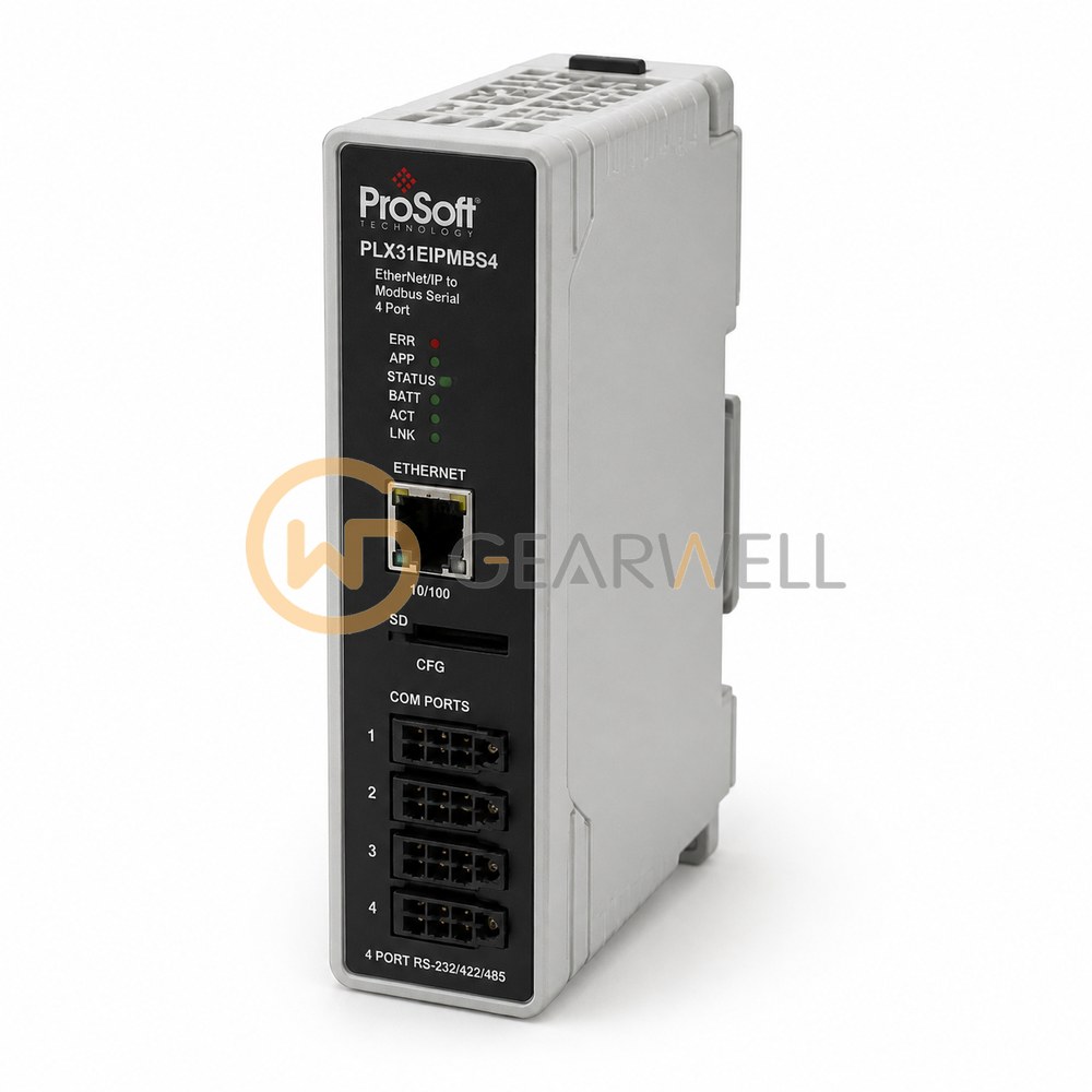 ProSoft Technology PLX31-EIP-MBS4 EtherNet/IP to Modbus Serial Gateway, 4 Ports