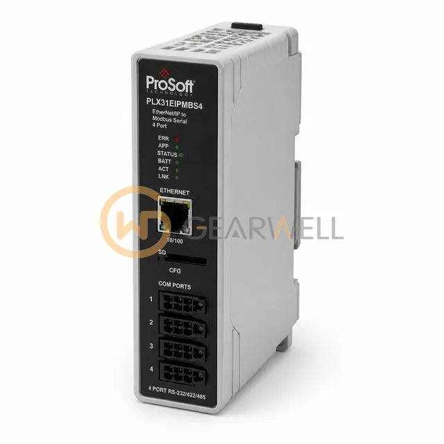 ProSoft Technology PLX31-EIP-MBS4 EtherNet/IP to Modbus Serial Gateway, 4 Ports