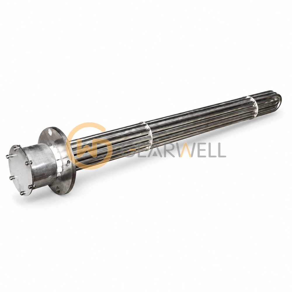 Custom Flanged Tubular Heater for Hopper Dryers
