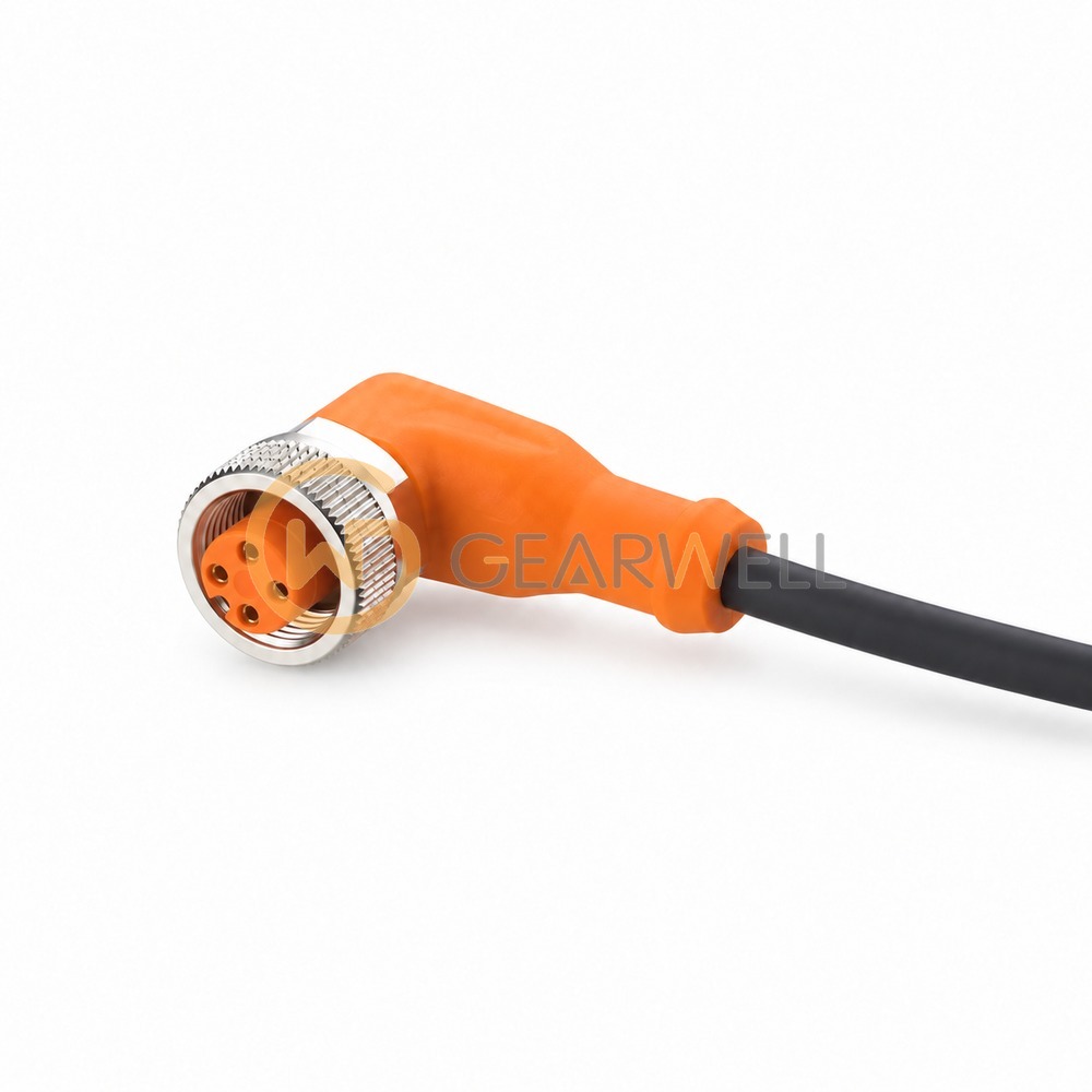 IFM EVC006 M12 4-pin Angled Female Connecting Cable, 10 m PUR